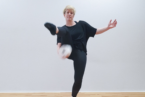 WC-Aequilibristik – Beine hoch